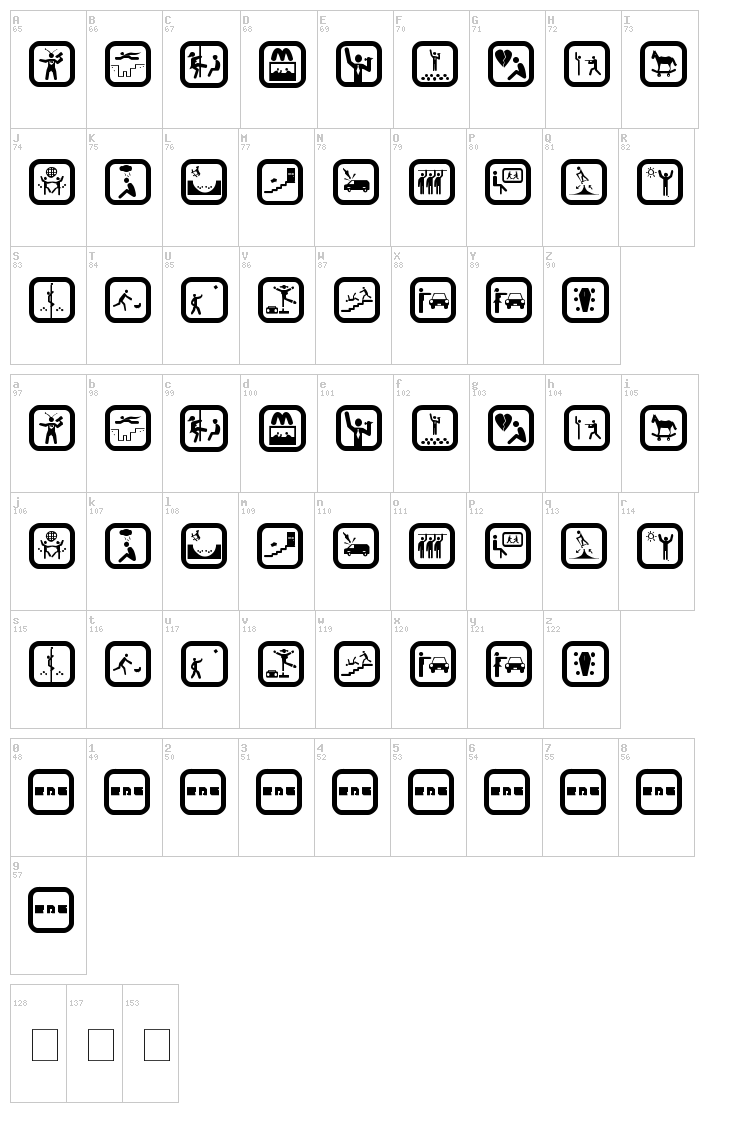 Funny Icon font map